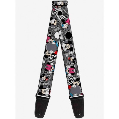 Disney Mickey & Minnie Mouse Peek-A-Boo Swirl Guitar Strap for Kids & Adults