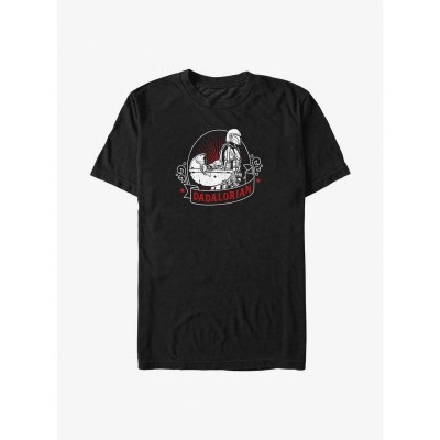 Mandalorian Dadalorian Graphic T-Shirt for Men - Big & Tall Sizes - Black