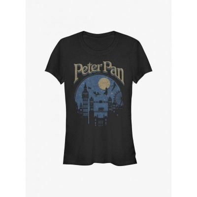 Disney Peter Pan Girls Night T-Shirt - Junior Sizes, Black