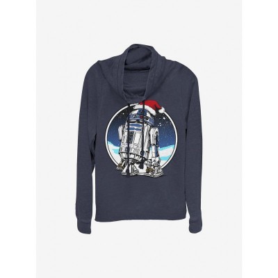Star Wars R2-D2 Lightweight Cowlneck Top for Girls - Blue