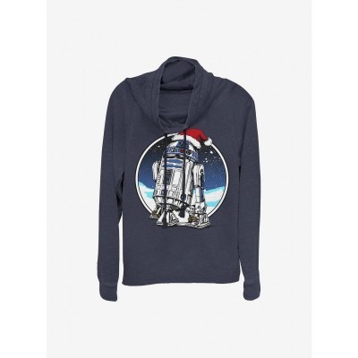 Star Wars R2-D2 Lightweight Cowlneck Top for Girls - Blue