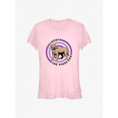 Marvel's Hawkeye Pizza Dog Bullseye T-Shirt for Girls - PINK
