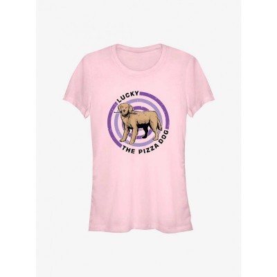 Marvel's Hawkeye Pizza Dog Bullseye T-Shirt for Girls - PINK