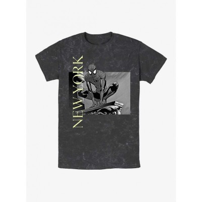 Marvel Spidey New York Mineral Wash Unisex T-Shirt - Multi Colors