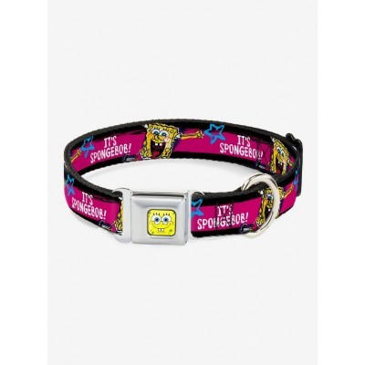 SpongeBob SquarePants Pink Seatbelt Buckle Dog Collar