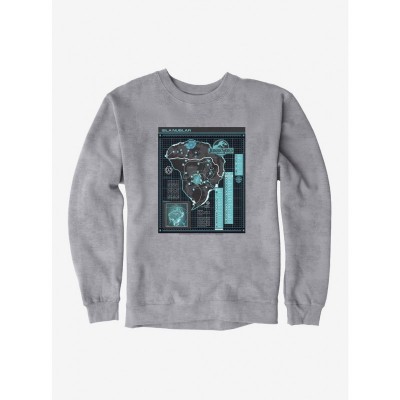 Jurassic World Camp Cretaceous Nublar Grid Map Unisex Sweatshirt