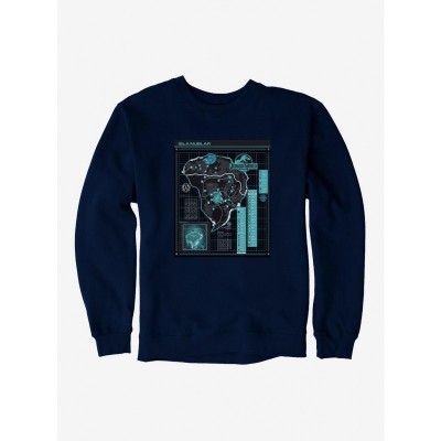 Jurassic World Camp Cretaceous Nublar Grid Map Unisex Sweatshirt