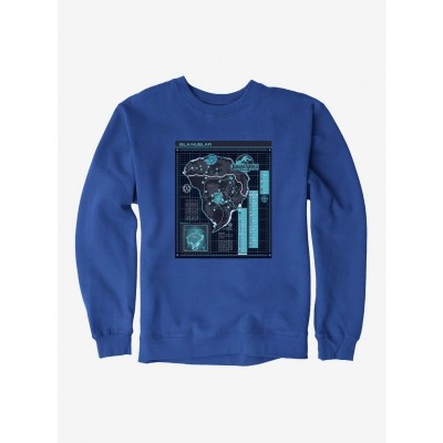Jurassic World Camp Cretaceous Nublar Grid Map Unisex Sweatshirt