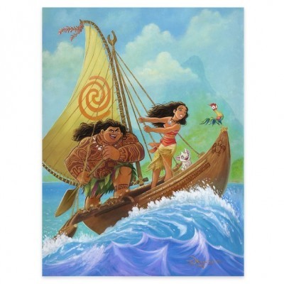 Moana and Maui Seafaring Adventure Canvas by Tim Rogerson - Limited Edition