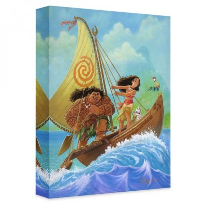 Moana and Maui Seafaring Adventure Canvas by Tim Rogerson - Limited Edition