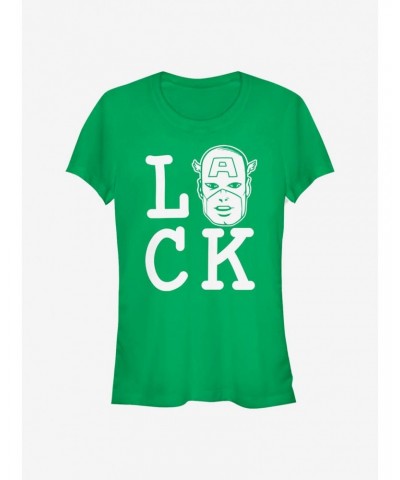 Marvel Captain America Captain Of Luck Girls T-Shirt $6.97 T-Shirts