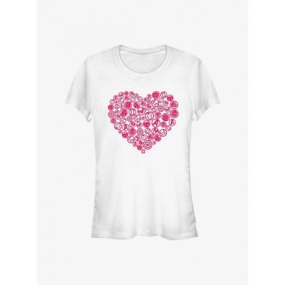 Marvel Girls Avengers Heart Graphic Tee - White