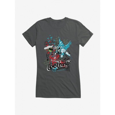 Batman Gotham Collage Lightweight Cotton T-Shirt for Girls