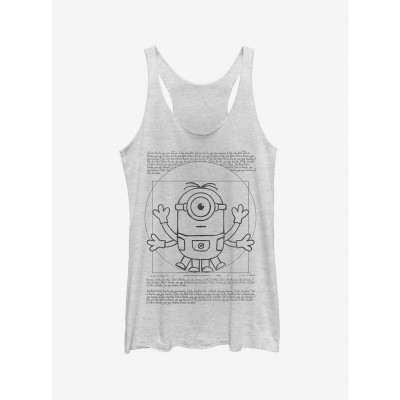 Minion Inspired Da Vinci Girls Tank Top - White