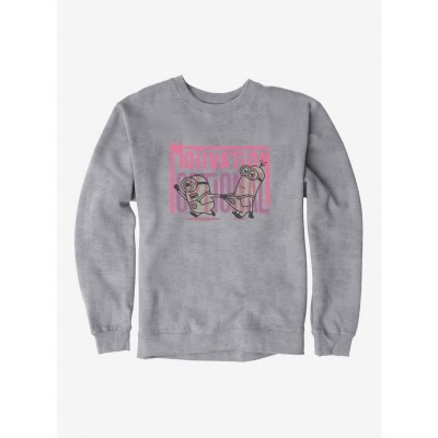 Minions Motivation Spot Print Sweatshirt - Unisex Grey