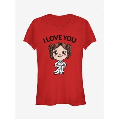 Chibi Star Wars T-Shirt for Girls - Red Love You Design