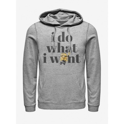 Minions What I Want Men's Cotton Blend Hoodie - Black