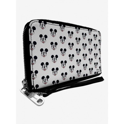 Disney Smiling Mickey Mouse Vegan Leather Zip-Around Wallet for Women