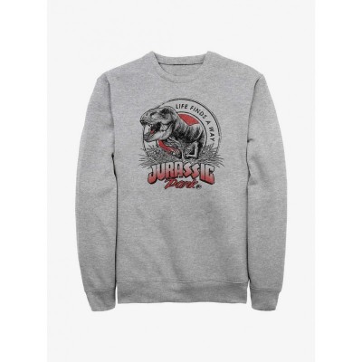 Jurassic Park T-Rex Adventure Grey Hoodie - Men's Sizes