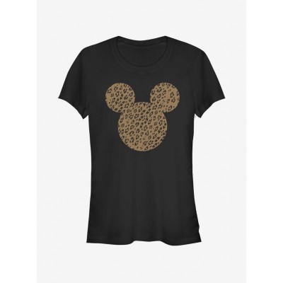 Disney Cheetah Mickey Mouse Tee for Girls - Black
