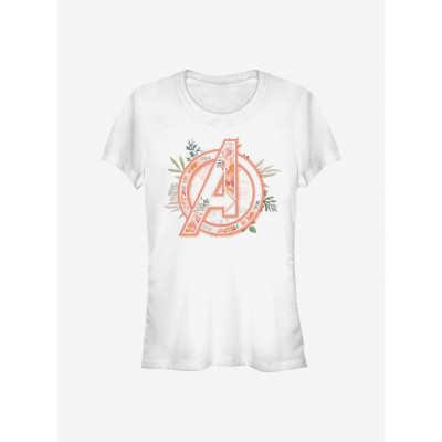 Marvel Girls Floral Avenger T-Shirt - White