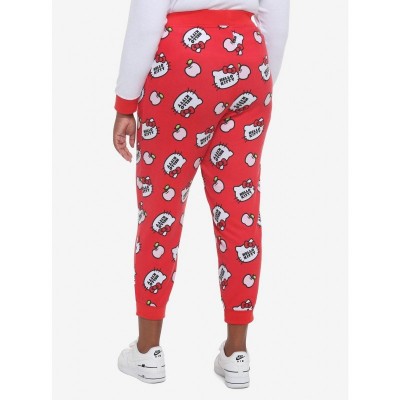 Hello Kitty Cozy Plus Size Apple Print Jogger Pajama Pants for Girls