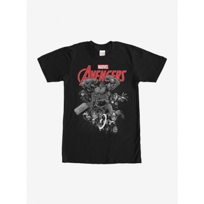 Marvel Avengers Greyscale T-Shirt for Men - Classic Heroes Design