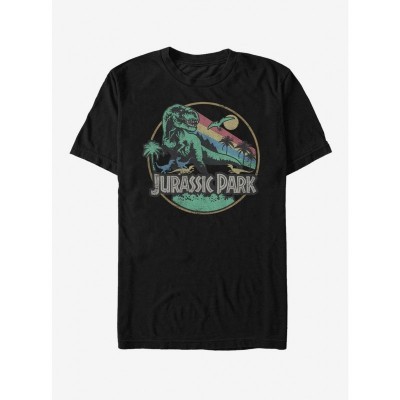 Jurassic Park Emblem Rainbow T-Shirt - Men's Black