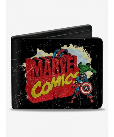Marvel Avengers Comics Classic Title Logo With Avengers Bifold Wallet $6.27 Wallets