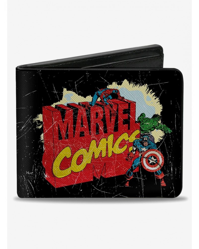 Marvel Avengers Comics Classic Title Logo With Avengers Bifold Wallet $6.27 Wallets