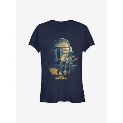 The Mandalorian Crew Graphic T-Shirt for Girls - Junior Sizes, Blue