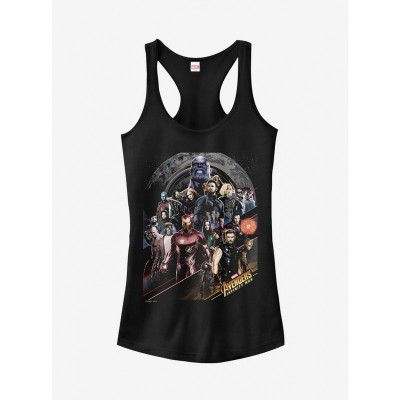 Marvel Avengers Infinity War Heroes Girls Tank Top - Black