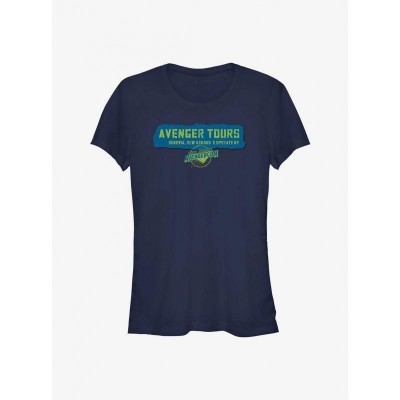 Marvel Ms. Marvel Avengers Tour T-Shirt for Girls - Junior Sizes Blue