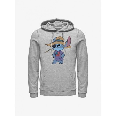 Disney Lilo & Stitch Grey Howdy Stitch Men's Hoodie