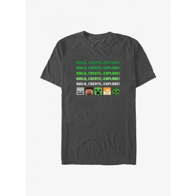 Minecraft Character Heads Unisex T-Shirt - Grey