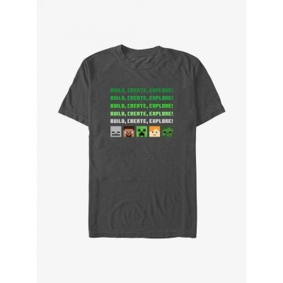 Minecraft Character Heads Unisex T-Shirt - Grey