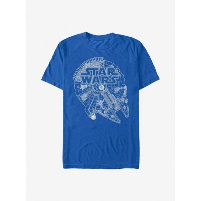 Star Wars Tilted Millennium Falcon T-Shirt - Unisex Blue
