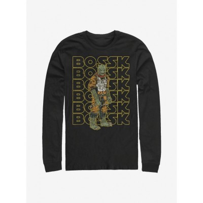 Star Wars Bossk Retro Design Long-Sleeve Men's T-Shirt - Black