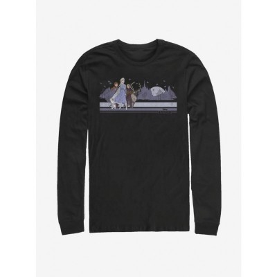 Disney Frozen 2 Team Photo Men's Cotton Long Sleeve T-Shirt - Black