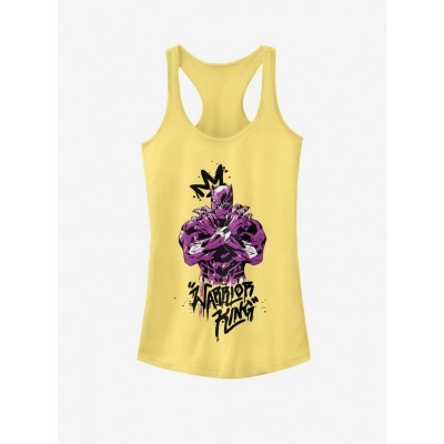 Marvel Girls' Black Panther Purple Cotton Tank Top - Yellow