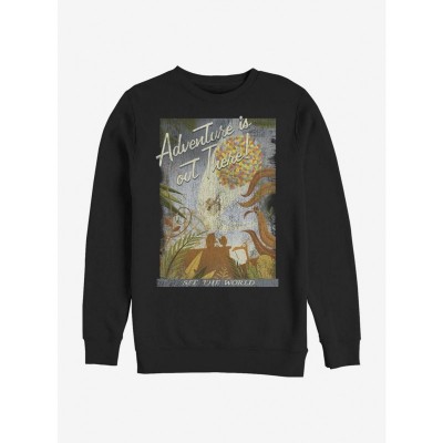 Disney Pixar Up Travel Poster Crewneck Sweatshirt - Men's Black