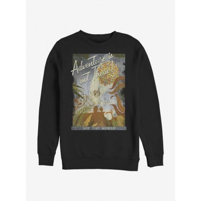 Disney Pixar Up Travel Poster Crewneck Sweatshirt - Men's Black