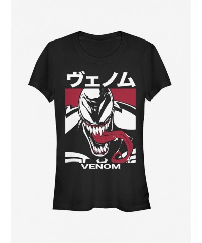Marvel Venom Japanese Text Character Girls T-Shirt $7.77 T-Shirts