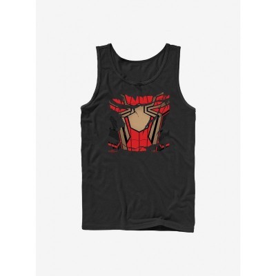 Marvel Black Ripped Spidey Suit Tank Top for Men