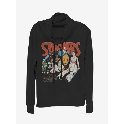 Star Wars Rise of Skywalker Retro Buddy Cowl Neck Top for Girls - Black