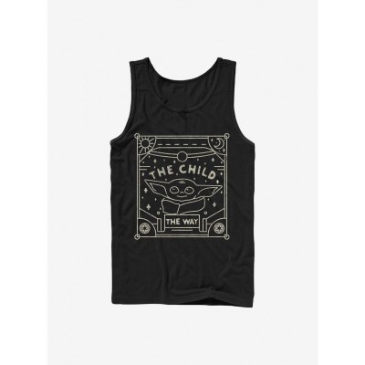 Mandalorian Child Character Men's Cotton Tank Top - Black