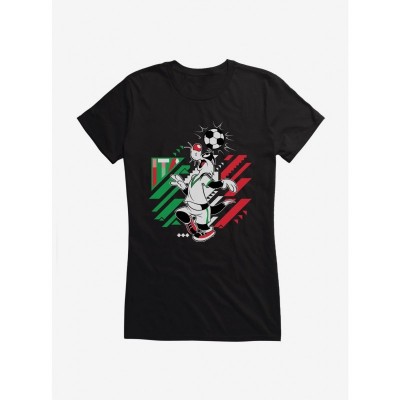 Looney Tunes Girls T-Shirt with Sylvester Football Design