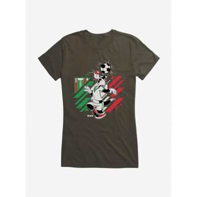Looney Tunes Girls T-Shirt with Sylvester Football Design