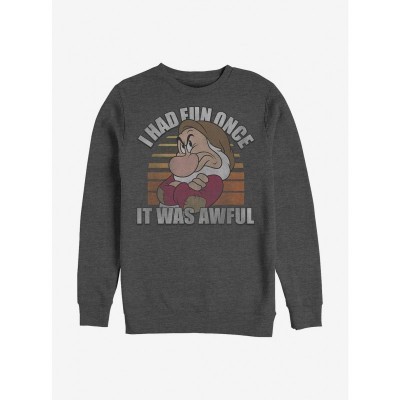 Disney Snow White Comfortable Crew Sweatshirt - Grey Men's Size
