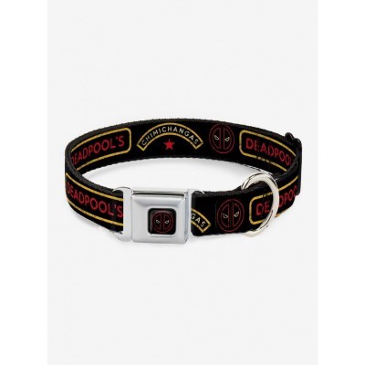 Marvel Deadpool Inspired Seatbelt Dog Collar - 15 to 26" Adjustable
